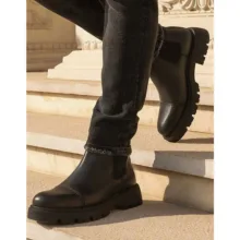 بوت مردانه چرم مشهد مدل j6204-001 رنگ مشکی