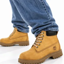 بوت چرم طبیعی مردانه طرح تیمبرلند کد B2882 رنگ موزی