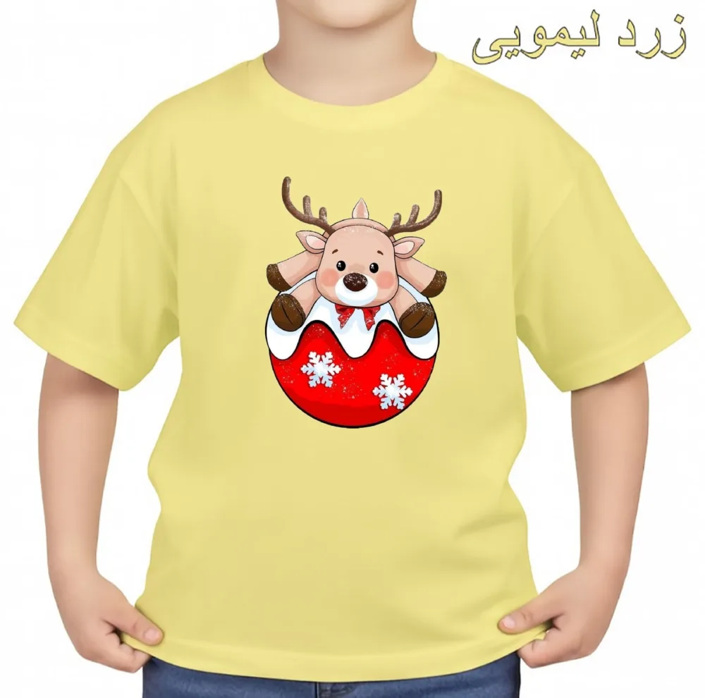 تی‌شرت آستین کوتاه بچگانه مدل گوزن کریسمس کد v1