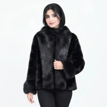 پالتو زنانه طرح پوست مدل 1205 رنگ مشکی