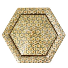 شکلات خوری خاتم کاری مدل 6 ضلعی کد 2110-2f3