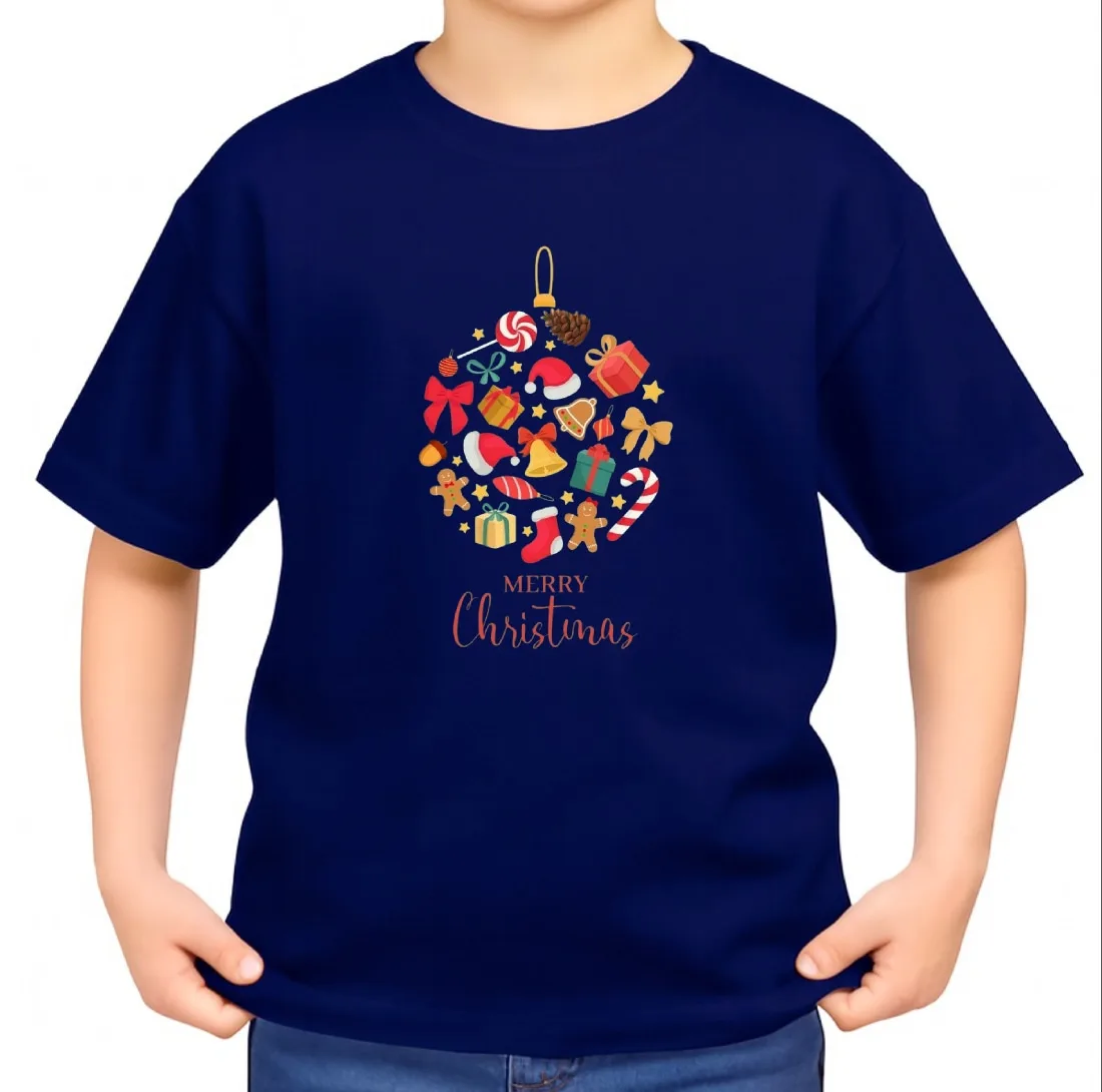 تیشرت آستین کوتاه بچگانه مدل کریسمسی کد p19