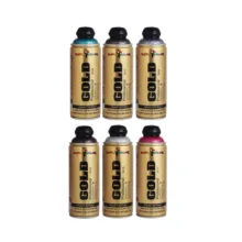 اسپری رنگ یاسی و نوک مدادی و سبز آبی و سرخابی و نقره ای و بادمجانی دوپلی کالر مدل Gold  حجم 400 میلی لیتر