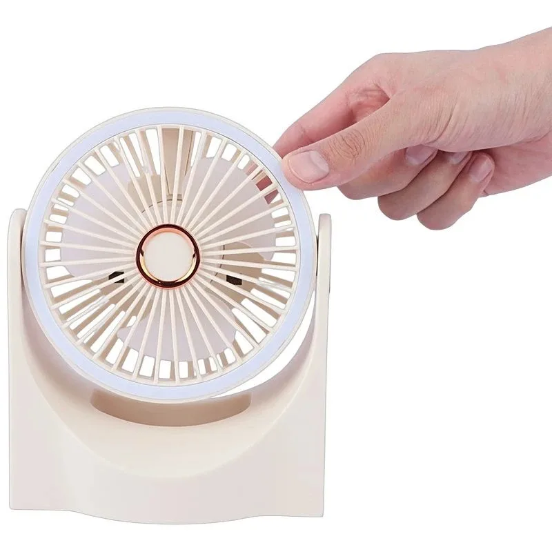 پنکه شارژی multi fan مدل رینگ لایت دار ظرفیت 1800 میلی آمپر ساعت