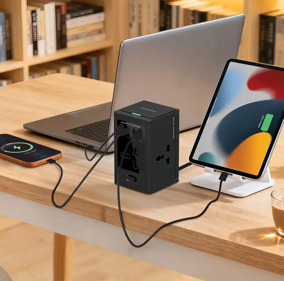 چندراهی برق پرودو مدل Universal GaN Multiport Adapter PDUNS8430BK