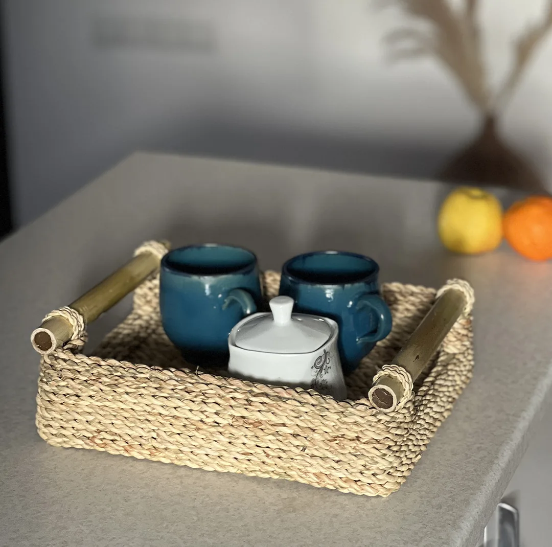 سینی حصیری مدل کیجا طرح مستطیل