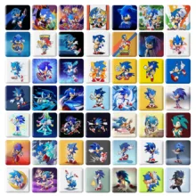 مگنت خندالو طرح سونیک (Sonic) کد 174 مدل مربعی مجموعه 49 عددی