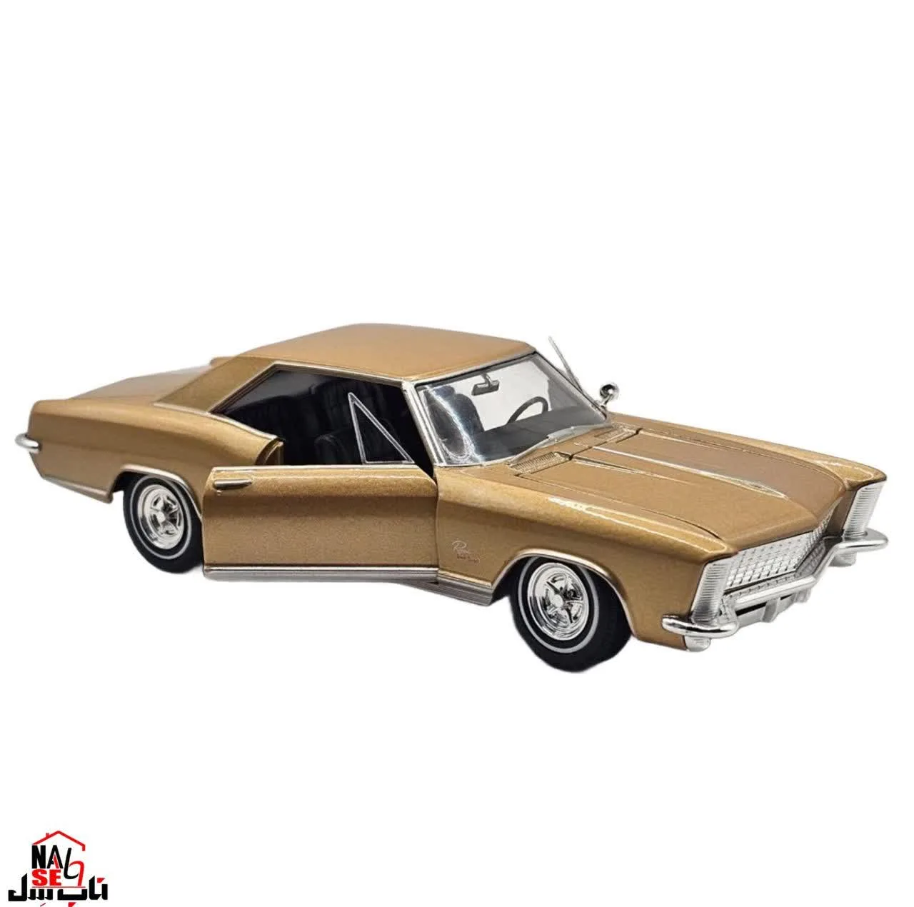 ماشین بازی ناب سل مدل بیوک ریویرا فلزی طرح ولی کد WELLY 1:24 1965 BUICK RIVIERA GRAN SPORT