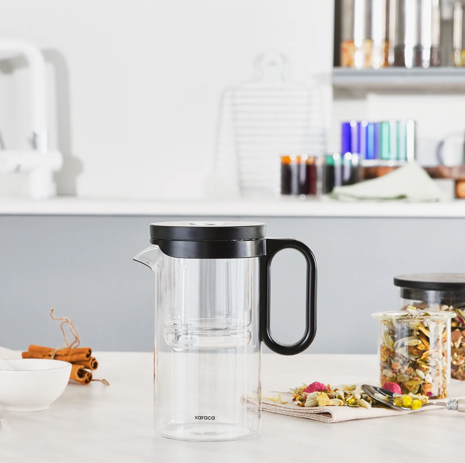فرنچ پرس کاراجا مدل Brewy Tea Borosilikat Cam گنجایش ۵۰۰ میلی لیتر