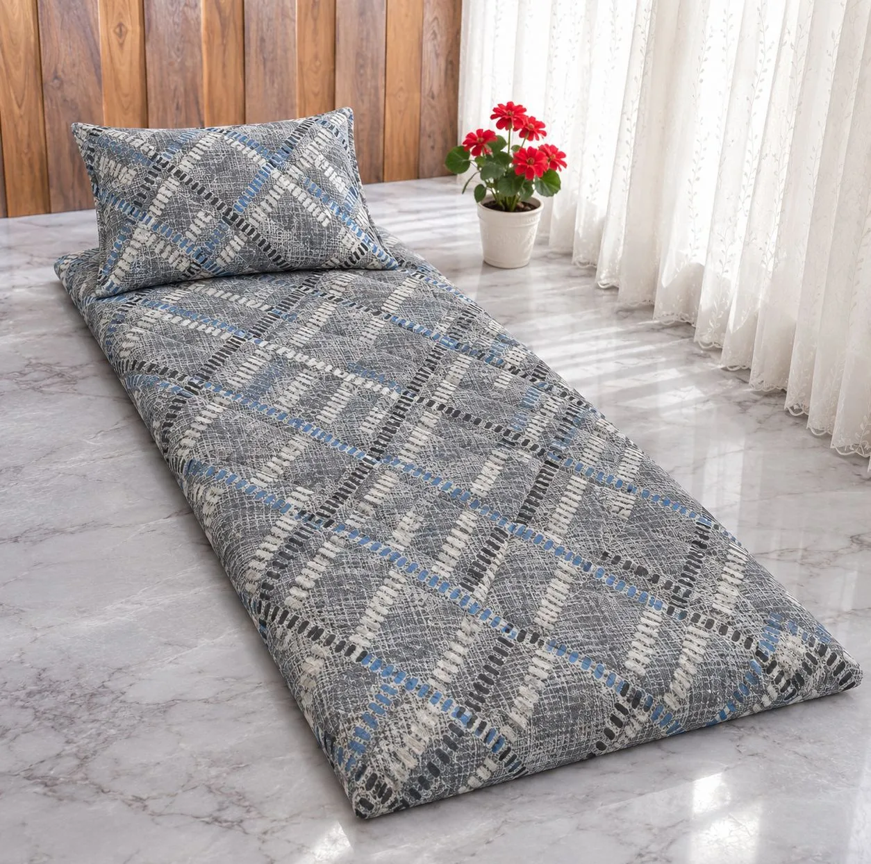 محافظ تشک مهمان مدل خشتی سایز 195×90 سانتی متر به همراه روبالشتی