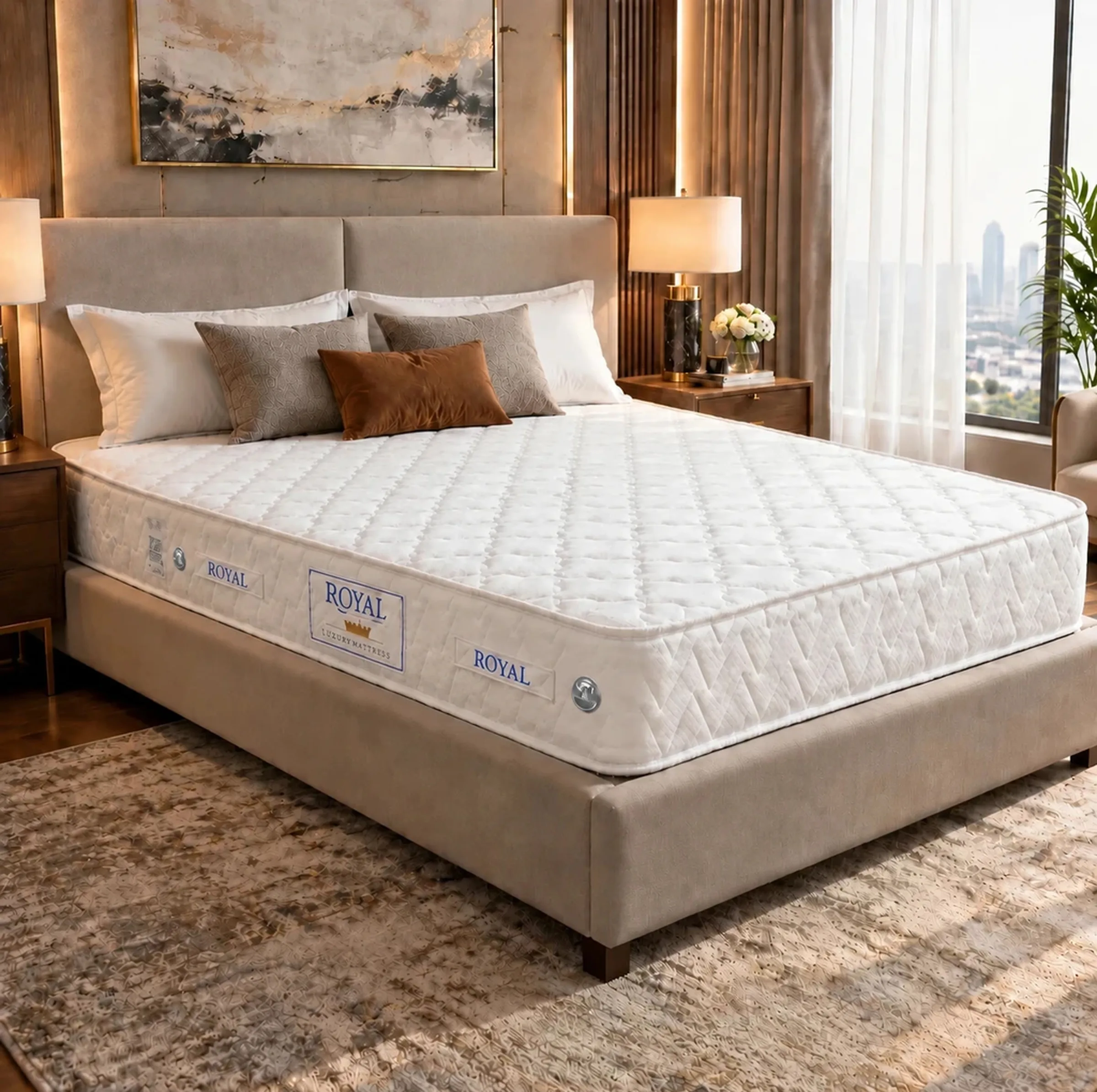 تشک فنری رویال مدل بونل 3 یک و نیم نفره سایز 200 × 120 سانتی متر
