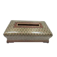 ست جعبه دستمال کاغذی و جعبه قاشق و چنگال خاتم کاری کد 01