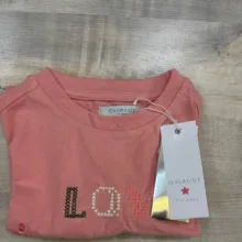 کراپ تی‌شرت آستین کوتاه دخترانه اورکیدز مدل love