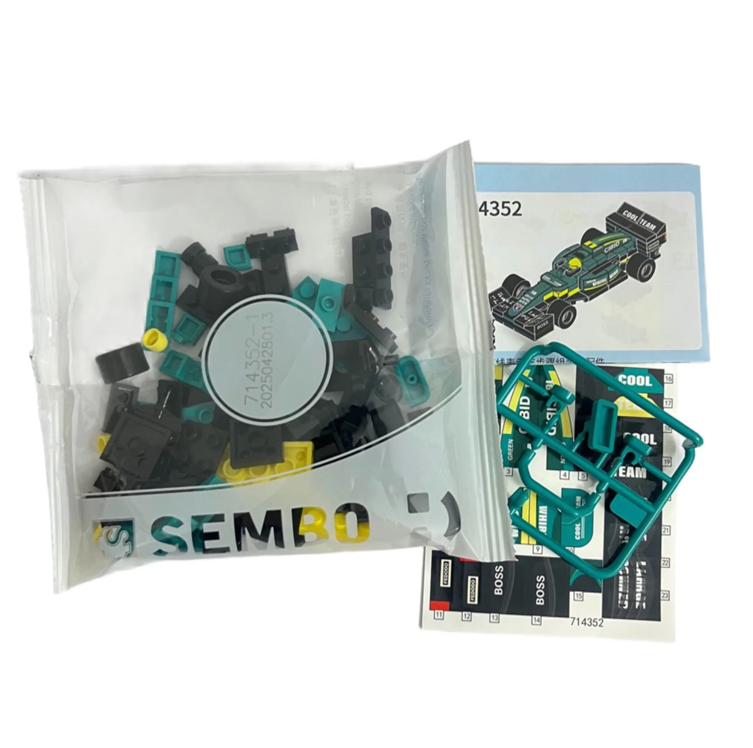 ساختنی 73 تکه ناب سل مدل سیمبوبلاک طرح ماشین مسابقه‌ای فرمول یک کد 73PCS COOLTEAM SEMBO BLOCK NO.714352