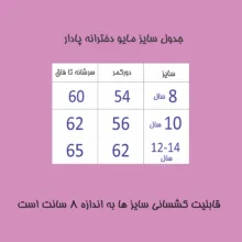 مایو دخترانه مدل پادار