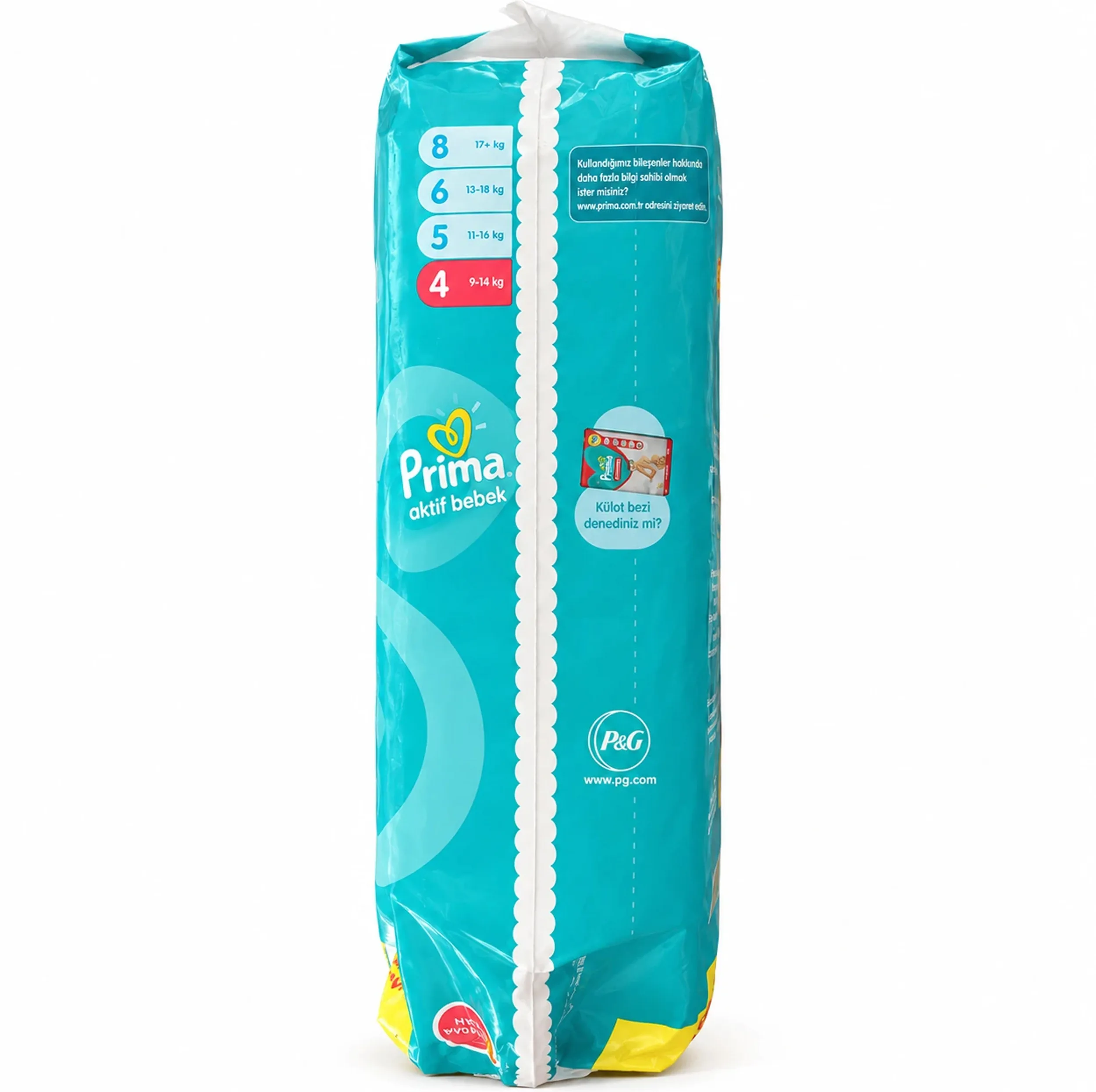 پوشک بچه پریما مدل Aktif Bebek-4، سایز 4 بسته 54 عددی