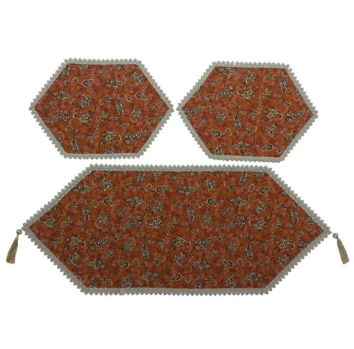 ست 3 تکه رومیزی ترمه کد SET49