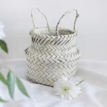 سبد حصیری مدل خمره ای نقلی کد 15m