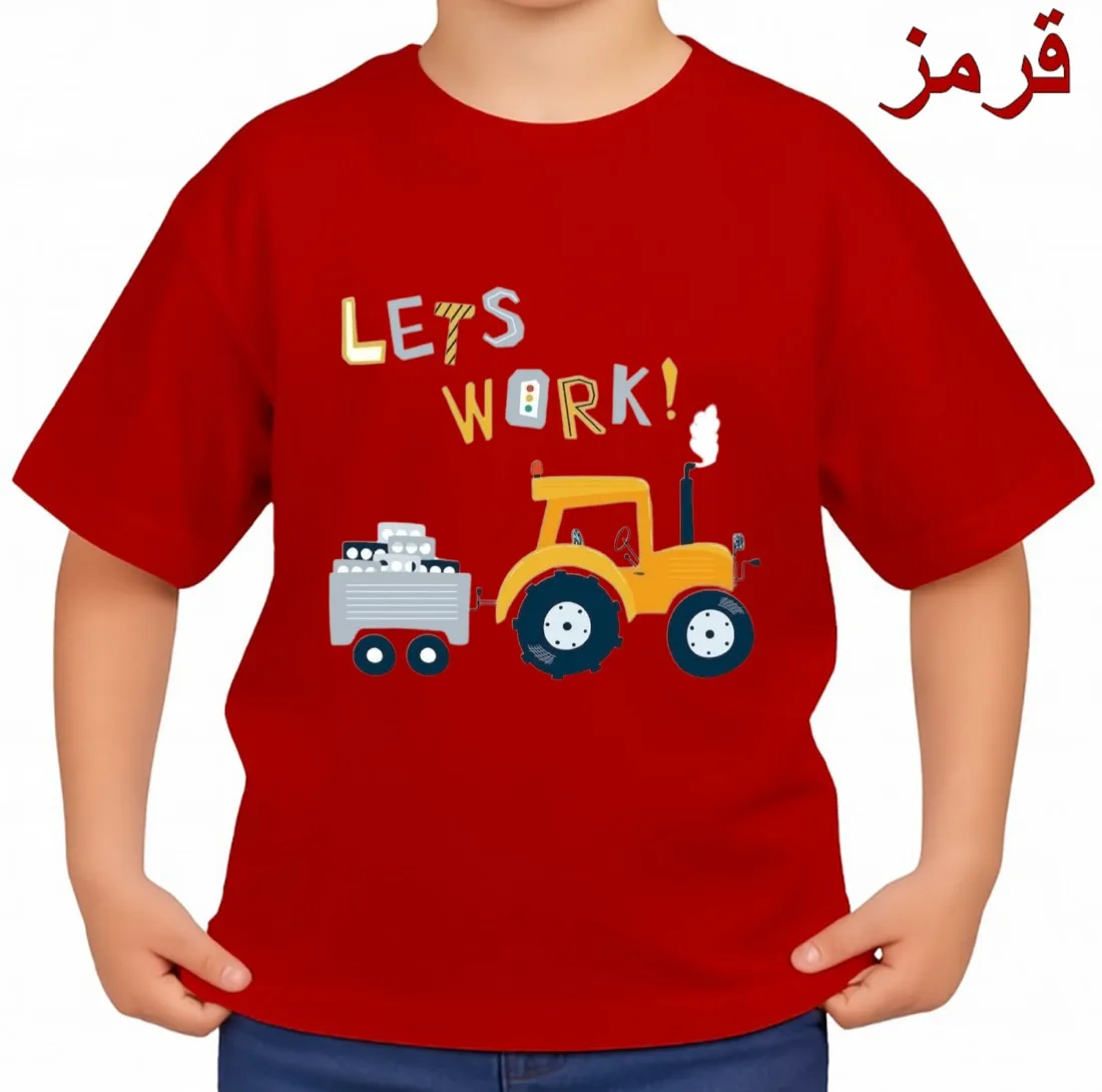 تیشرت آستین کوتاه بچگانه مدل ماشین کار کد p8