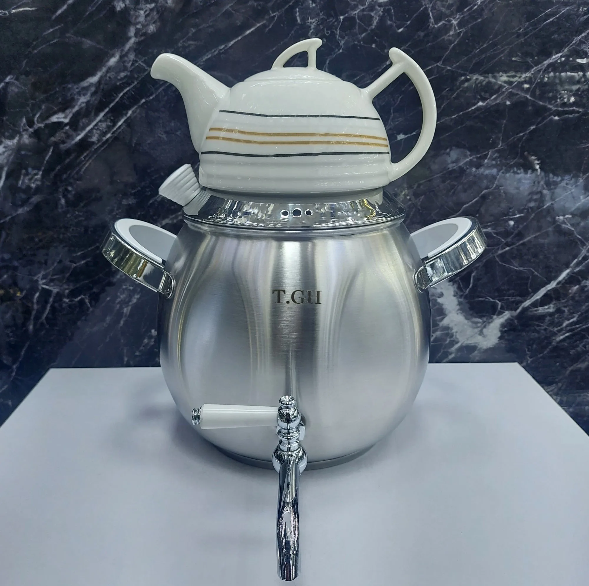 ست کتری و قوری تی جی اچ مدل برسام کف چدن