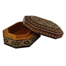 جعبه جواهرات خاتم کاری چوبی کد 1033