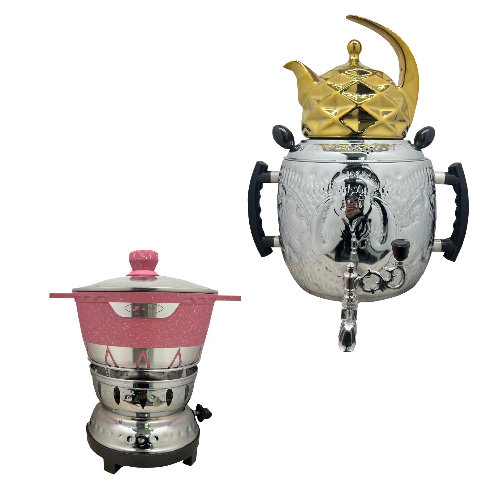 سماور گازی آکماز مدل سه کاره GOLD ظرفیت 6 لیتر