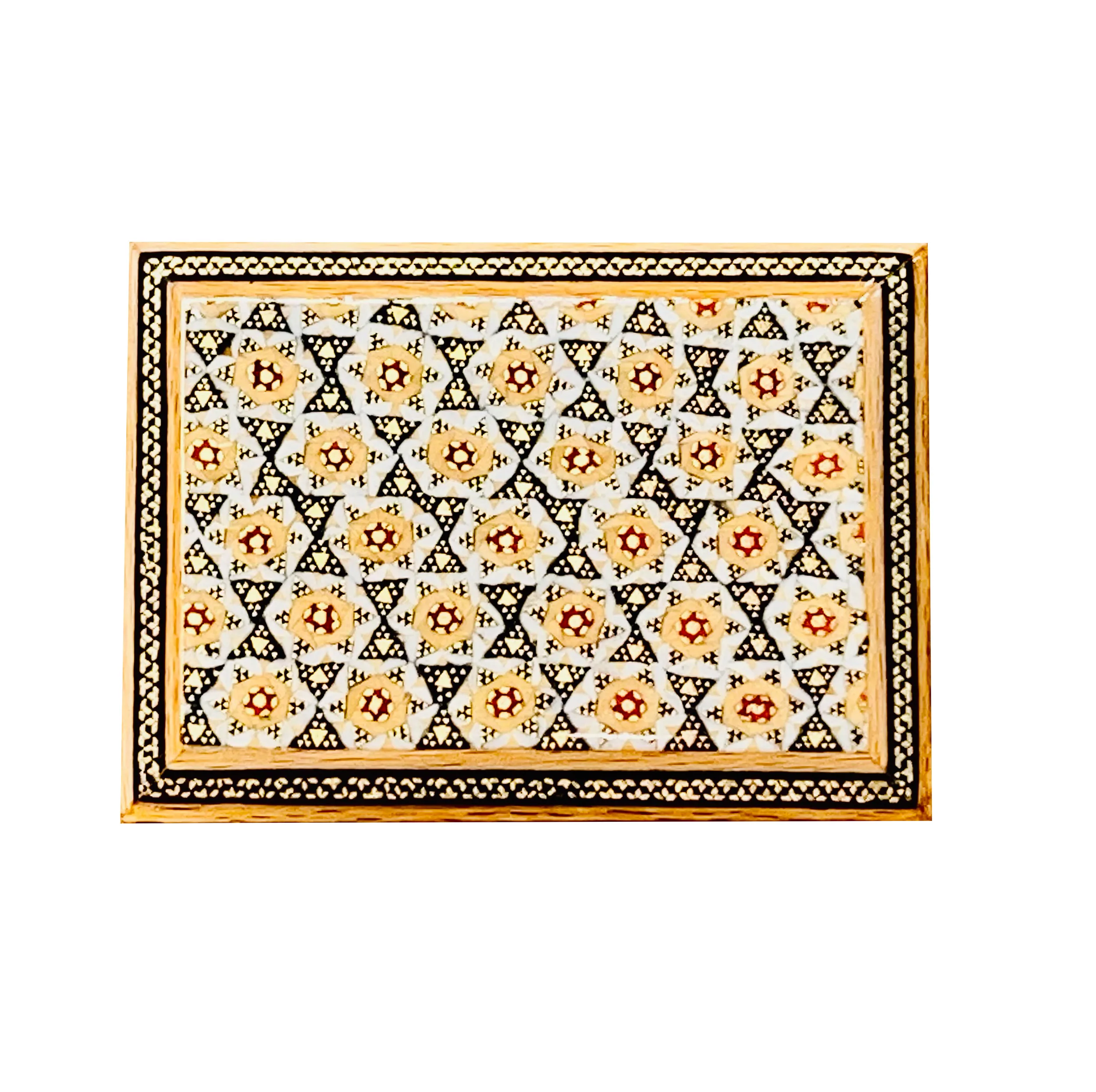 جا کارتی خاتم کاری چوبی صنایع دستی فاخر مدل درب دار ممتاز کد 11p8