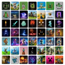 مگنت خندالو طرح ماینکرافت (Minecraft) کد 194 مدل مربعی مجموعه 49 عددی