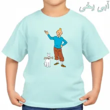 تی‌شرت آستین کوتاه بچگانه مدل تن تن و میلو کد v2