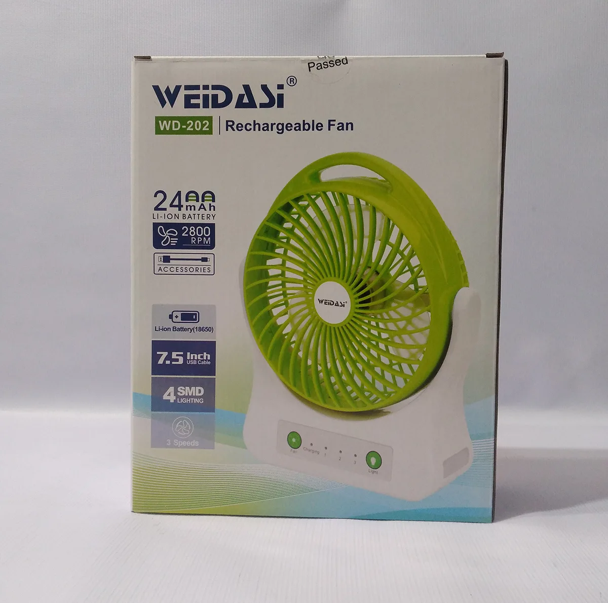 پنکه شارژی ویداسی مدل WD-202