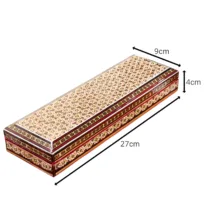 جعبه خاتم کاری چوبی صنایع دستی فاخر مدل جامضرابی طرح سنتی کد Traditional2f2-2794