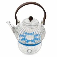 ست قوری و وارمر مدل پیرکس شیاردار دسته دار گنجایش 800 میلی لیتر