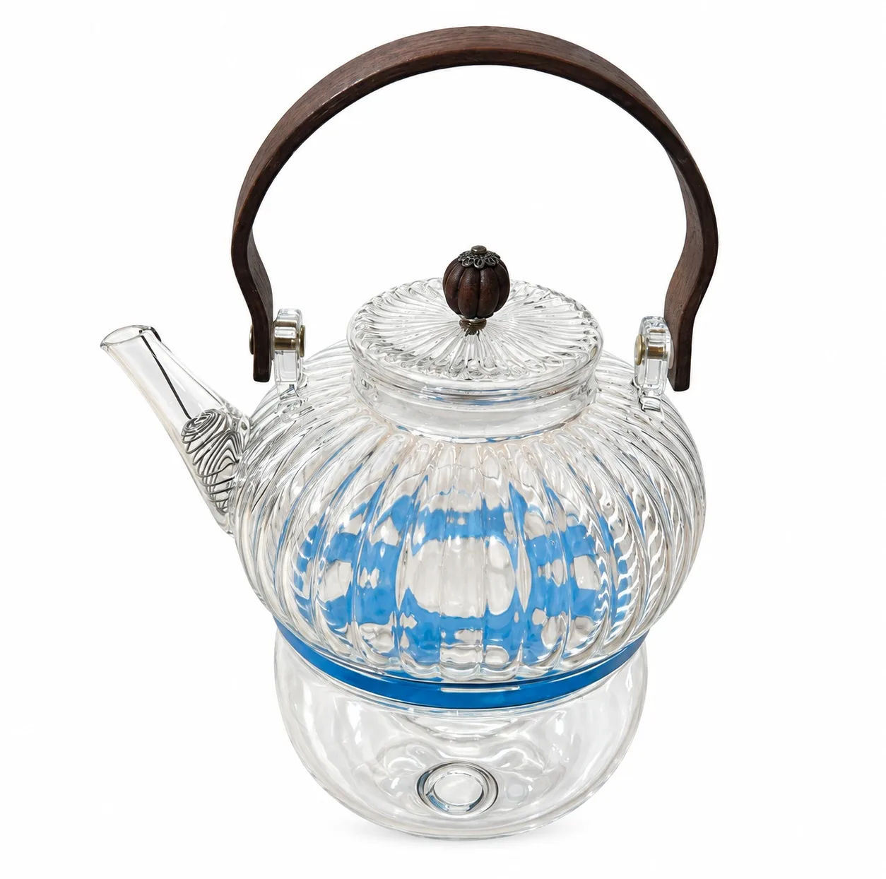 ست قوری و وارمر مدل پیرکس شیاردار دسته دار گنجایش 800 میلی لیتر
