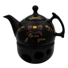 ست قوری و وارمر مدل شقایق کد 2415 گنجایش 600 میلی لیتر