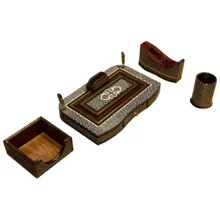 ست لوازم اداری رومیزی خاتم کاری کد kh04 مجموعه 4 عددی
