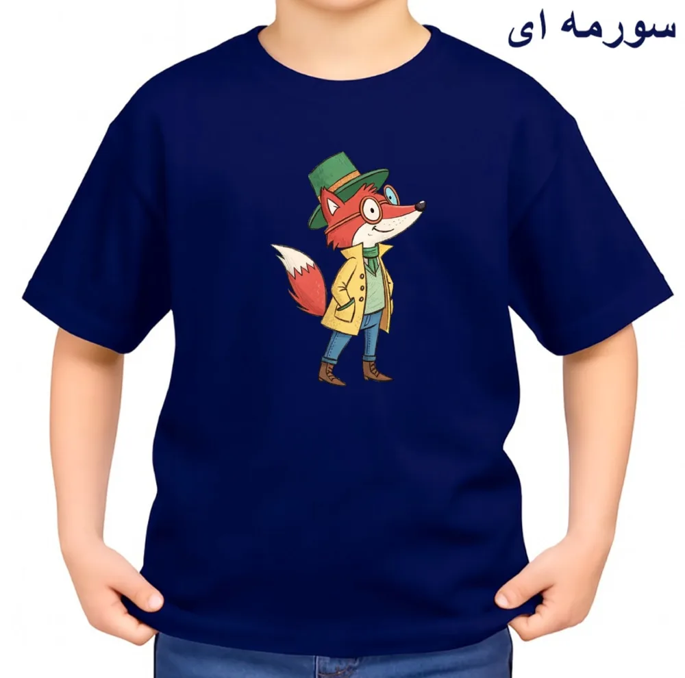 تیشرت آستین کوتاه بچگانه مدل روباه کد v5