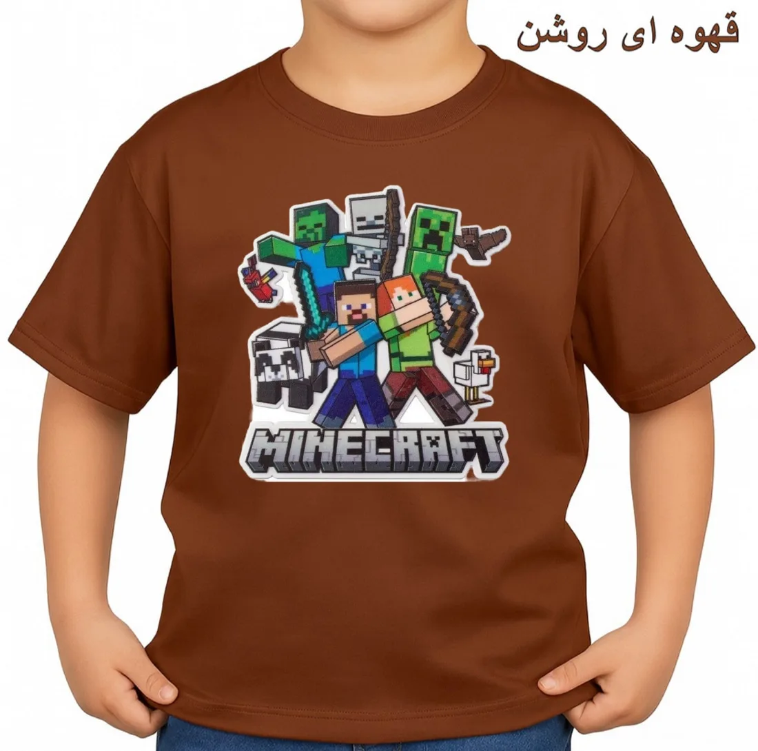 تیشرت آستین کوتاه بچگانه مدل ماینکرفت کد p10