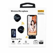 ست میکروفن بیسیم مدل SX21 PLUS با درگاه لایتنینگ و تایپ سی