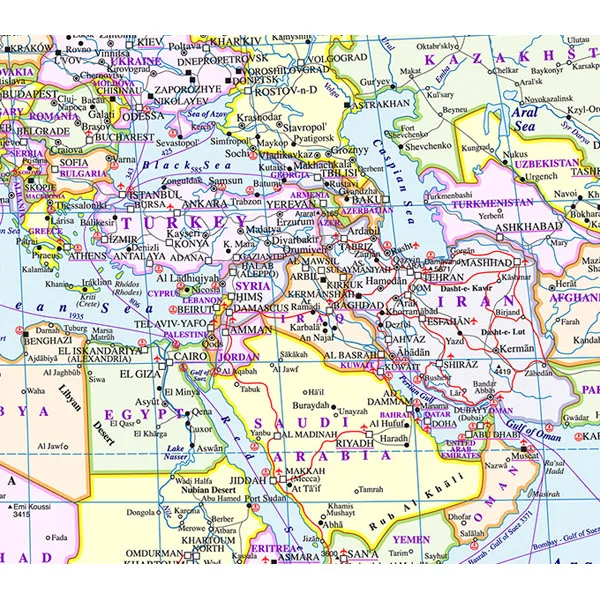 نقشه انتشارات گیتاشناسی نوین مدل جهان انگلیسی کد 1287 L