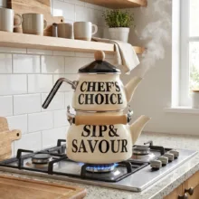 ست کتری و قوری شاهین مدل CHEF گنجایش کتری 2.1 لیتر و گنجایش قوری 1.1 لیتر
