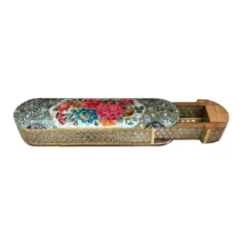 قلمدان خاتم کاری طرح گل و مرغ کد 07
