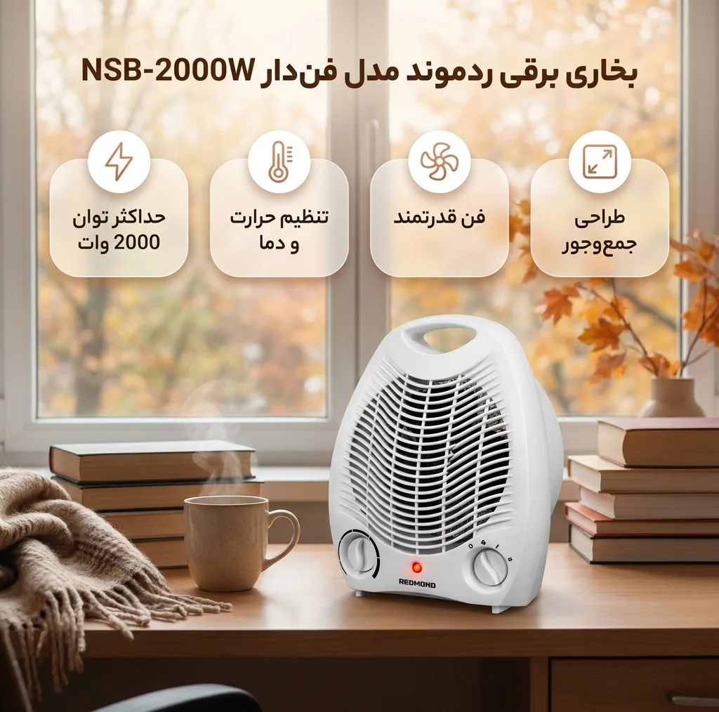 بخاری برقی ردموند مدل فن دار NSB-2000W