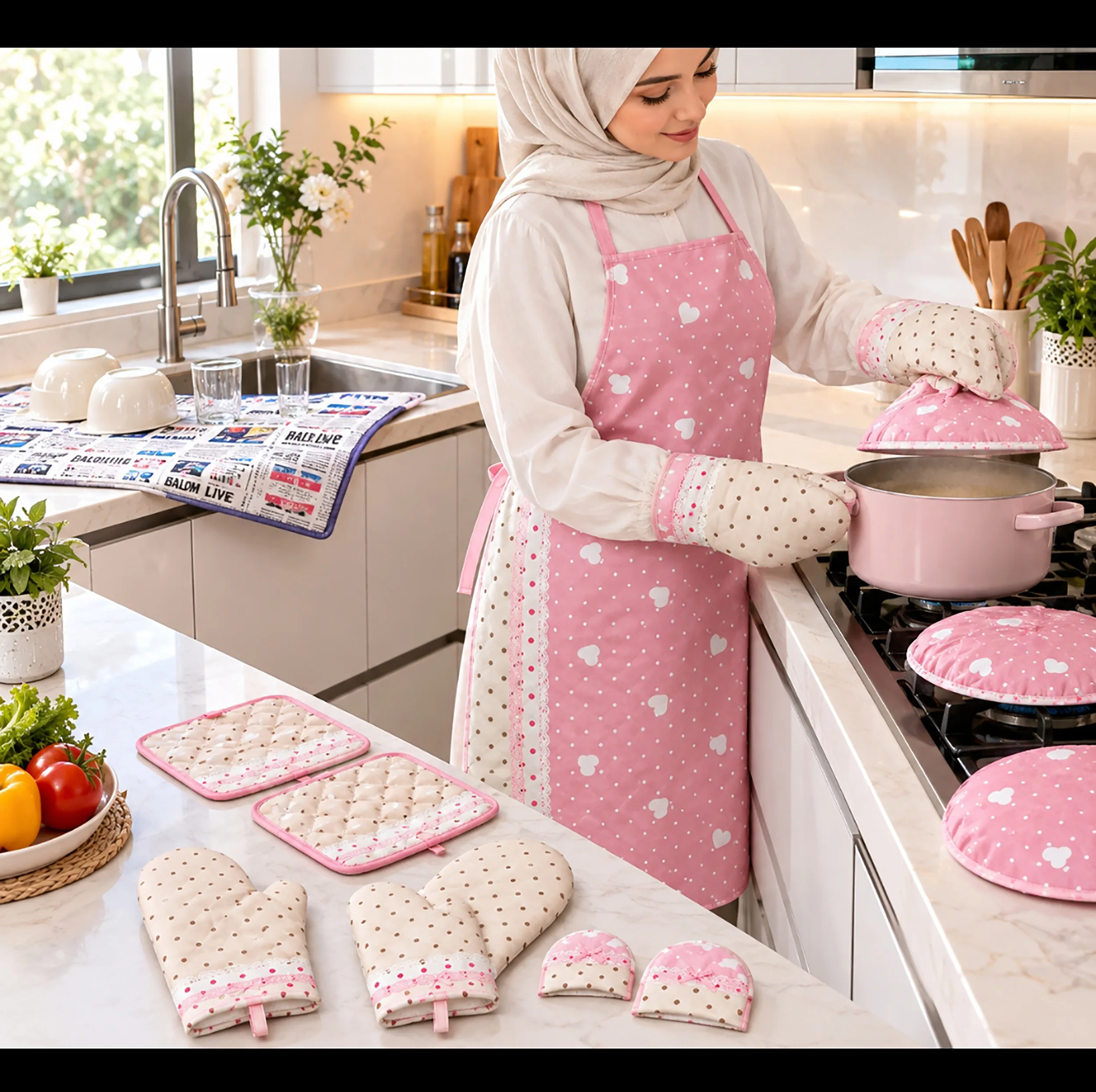 سرویس آشپزخانه ۱۰پارچه طرح قلبی