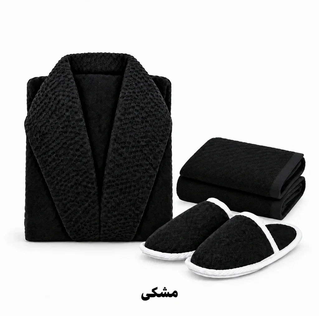 سرویس حوله پالتویی 3 تکه الماس مدل Anima سایز 125 مناسب قد 160 تا 185 سانتی متر