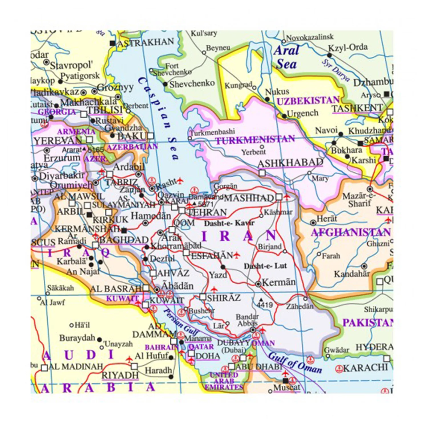 نقشه جهان انگلیسی انتشارات گیتاشناسی نوین کد 1287
