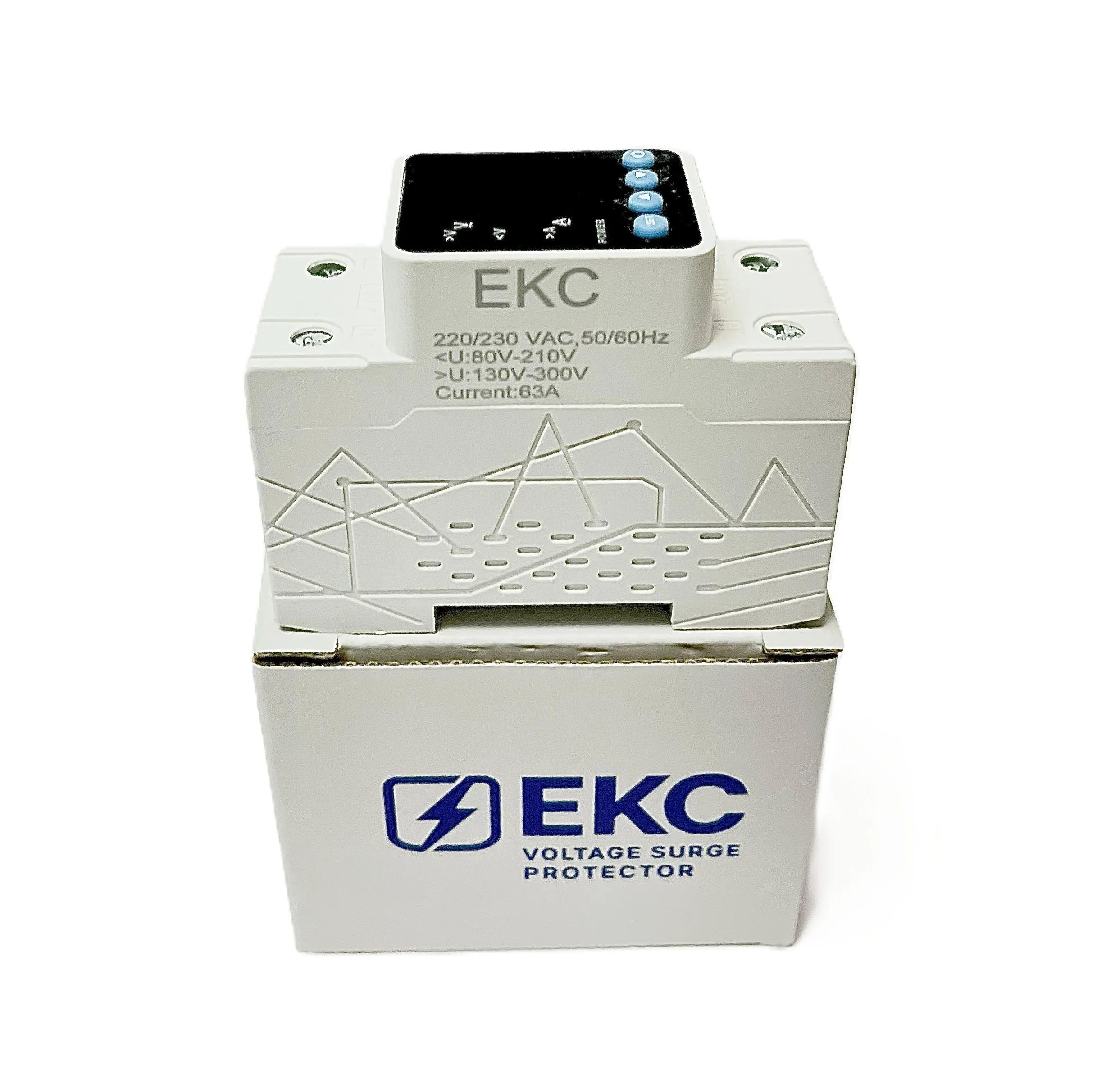 محافظ ولتاژ و جریان تکفاز مدل EKC دیجیتال 63A پلاس