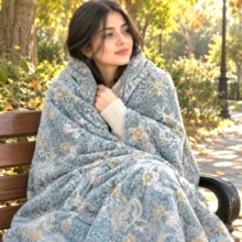 پتو مسافرتی 1 نفره طرح سه بعدی مدل کلاسیک سایز 160×220 سانتی‌متر