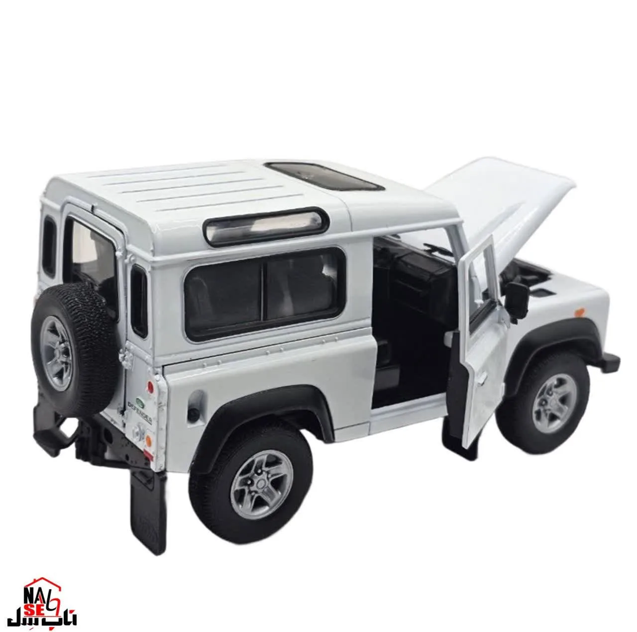 ماکت ماشین بازی ناب سل مدل لندرور دیفندر فلزی طرح ولی کد WELLY 1:24 LAND ROVER DEFENDER JEEP