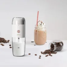 قهوه ساز لپرسو مدل دستگاه دو کاره فوم ساز شیر و آسیاب قهوه لپرسو مدل LePresso LPMFGRWH 2IN1 Portable Milk Frother