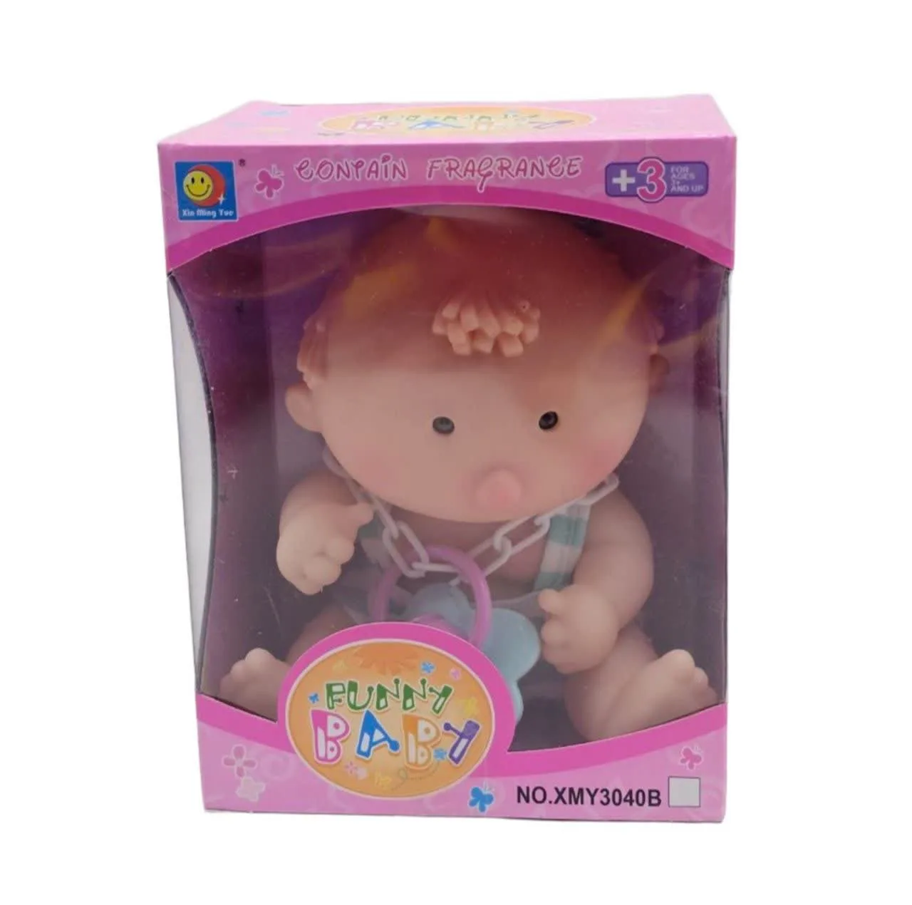 عروسک ناب سل مدل نخودی موزیکال عطری کد BABY FUNNY NO.XMY3040B ارتفاع 18 سانتی متر